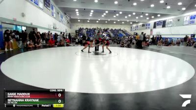 130 lbs Cons. Semi - Setsianna Kraynak, AB Miller vs Saige Maddux, Reign Wrestling Club