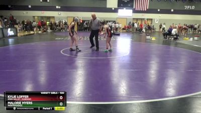 100 lbs Quarterfinal - Kylie Loffer, Iowa Valley, Marengo vs Malorie Myers, Independence