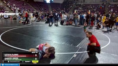 91-100 lbs Round 2 - Leticia Flores, Pomona Wrestling Club Colorado vs Harper Greer, Betterman Elite Wrestling