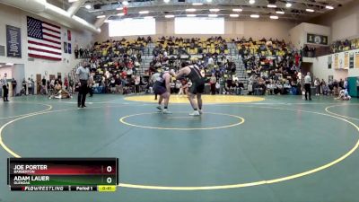 285 lbs Cons. Round 5 - Adam Lauer, GLENOAK vs Joe Porter, BARBERTON