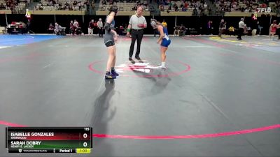 115 lbs Cons. Round 1 - Sarah Dobry, Henry E. Lackey vs Isabelle Gonzales, Sherwood