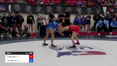 100 lbs Final - Jaclyn Bouzakis, Pennsylvania vs Marley Solomon, Team Thunder Wrestling Club