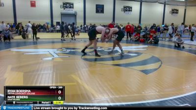 285 lbs Cons. Semi - Ryan Boersma, Triton Community College vs Nate Beberg, UNATTACHED