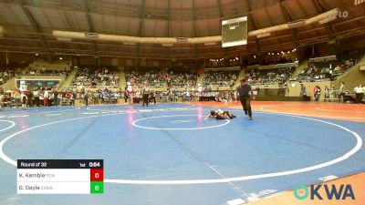 46 lbs Round Of 32 - Ky Kemble, Ponca City Wildcat Wrestling vs Garrett Doyle, Cowboy Wrestling Club