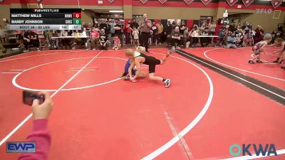 80 lbs Consi Of 8 #2 - Matthew Mills, Keystone Kids Wrestling Club vs Bandy Johnson, Checotah Matcats