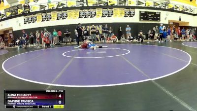 118 lbs Semifinal - Auna McCarty, Beech Grove Wrestling Club vs Daphne Pavnica, Midwest Xtreme Wrestling