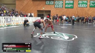 133 lbs Quarterfinal - Pedro Lacerda, Mt. San Antonio College vs Ben Quilpa, Sacramento City College