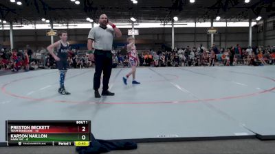 74 lbs Round 1 (4 Team) - Preston Beckett, Team Renegade vs Karson Naillon, Hawk WC