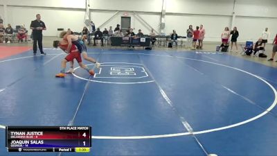 136 lbs Placement Matches (8 Team) - Tynan Justice, Oklahoma Blue vs Joaquin Salas, Georgia