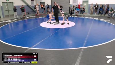 98 lbs Round 1 - Derrian Crenshaw, Marathon Wrestling Club vs Kyler Springhill, Chugach Eagles Wrestling Club