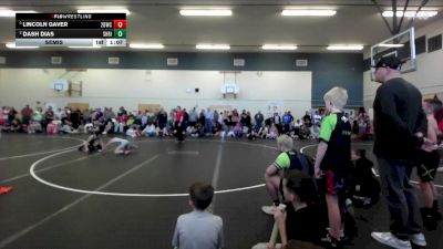 75 lbs Semis - Lincoln Gaver, 208 Badgers Wrestling Club vs Dash Dias, Shootbox Rigby
