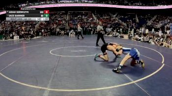 4A 120 lbs 1st Place Match - Jace Barrier, Mooresville High School vs Aidan Szewczyk, Davie