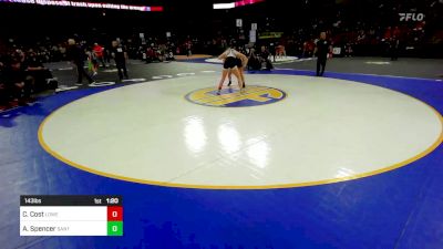 143 lbs Round Of 16 - Cora Cost, Lowell vs Amber Spencer, Santana