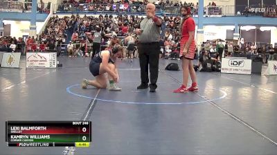 152 lbs Cons. Round 3 - Kamryn Williams, Corner Canyon vs Lexi Balmforth, Shelley