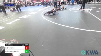 52-55 lbs Semifinal - Hunter Clarke, Claremore Wrestling Club vs Adley Cunningham, Bartlesville Wrestling Club