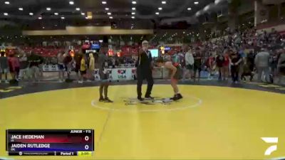 113 lbs Quarterfinal - Jace Hedeman, IA vs Jaiden Rutledge, OK