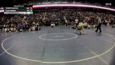 2A 113 lbs Quarterfinal - Joseph Maples, South Lenoir High School vs Alex Monks, Bunn High School