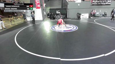 Champ. Round 1 - Isaiah Gonzales, South Bakersfield High School Wrestling vs Miguel Onofre, Esteem Wrestling Academy