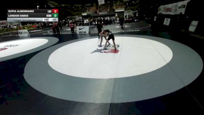 105 lbs Cons. Quarters - Sofia Almendariz, Legacy Wrestling Center vs London Simes, RBWC (Rancho Bernardo Wrestling Club)