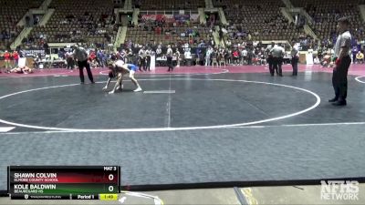 5A 144 lbs Quarterfinal - Shawn Colvin, Elmore County School vs Kole Baldwin, Beauregard HS