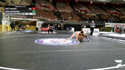 Cadet Boys Lower - 138 lbs Cons. Round 5 - Cruz Contreras vs Trey Thomas, La Costa Canyon High School Wrestling