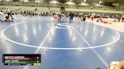 100 lbs Cons. Round 5 - Avery Massey, Greater Heights Wrestling-AAA vs Greyson Andersen, Webb City Youth Wrestling Club-AAA