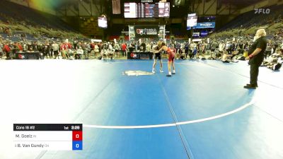 120 lbs Cons 16 #2 - Mason Goelz, IN vs Blaze Van Gundy, OH