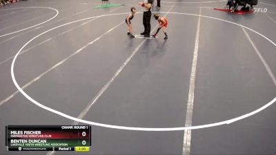 Champ. Round 1 - Benten Duncan, Lakeville Youth Wrestling Association vs Miles Fischer, Farmington Wrestling Club