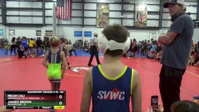 60 lbs Champ. Round 1 - Micah Cali, Shenandoah Valley Wrestling vs Jaxsen Brown, HeadHunters