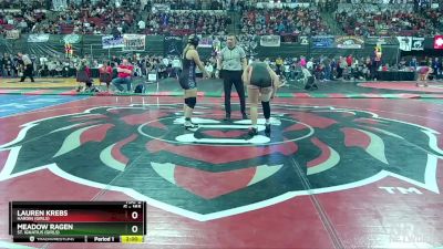 G - 165 lbs Champ. Round 1 - Lauren Krebs, Hardin (Girls) vs Meadow Ragen, St. Ignatius (Girls)