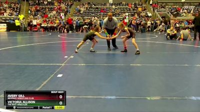 65 lbs Quarterfinal - Victoria Allison, The Best Wrestler vs Avery Gill, Beatrice Wrestling Club