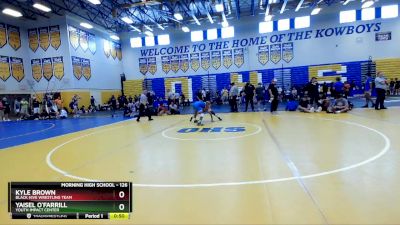 126 lbs Cons. Round 1 - Kyle Brown, Black Hive Wrestling Team vs Yaisel O`farrill, Youth Impact Center