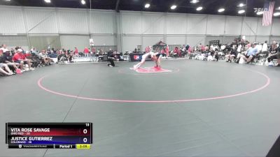 95 lbs Placement Matches (8 Team) - Vita Rose Savage, Ohio Red vs Justice Gutierrez, Colorado