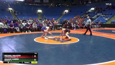 113 lbs Quarterfinals (8 Team) - Michael Malizzio, Lombard (Montini) vs Keagan Albers, Rochelle