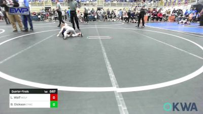 55 lbs Quarterfinal - Laney Wolf, Wolfpak Wrestling vs Barrett Dickson, Enid Youth Wrestling Club