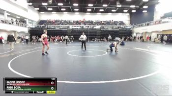 133 lbs Champ. Round 2 - Rigo Sosa, Santa Rosa Junior College vs Jacob Hodge, Sacramento City College