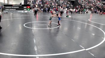 49 lbs Quarterfinal - Luke Crawley, Bryan Youth Wrestling Club vs Carson Peterson, Grandview Wolves Wrestling Clu