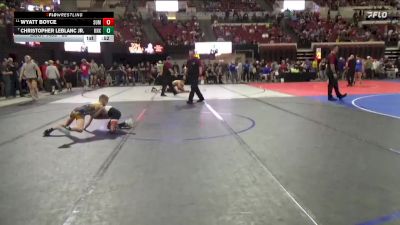 66 lbs Cons. Round 3 - Christopher LeBlanc Jr., Powell Wrestling Club vs Wyatt Boyce, Chinook Wrestling Club