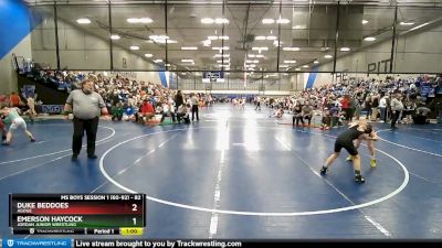 82 lbs Cons. Round 2 - Emerson Haycock, Jordan Junior Wrestling vs Duke Beddoes, Agoge