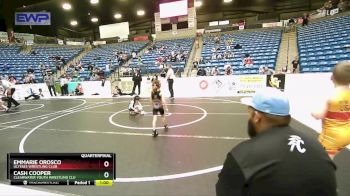 37-40 lbs Quarterfinal - Cash Cooper, Clearwater Youth Wrestling Clu vs Emmarie Orosco, Ulysses Wrestling Club