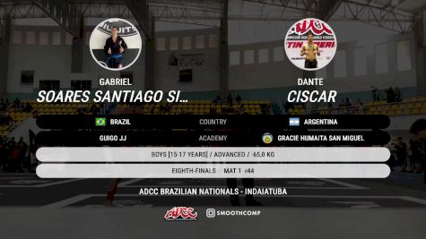 Dante Ciscar vs Gabriel Soares Santiago Silva 2025 ADCC Brazilian Nationals