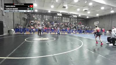 106 lbs Champ. Round 2 - Carlos Ibanez, Caruthers vs Seth Anaya, Tulare Union