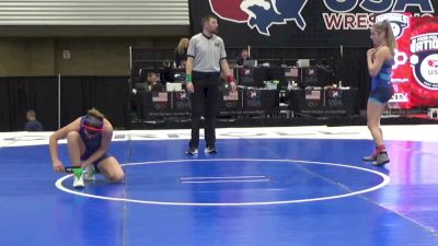 14U Girls - 115 lbs Semis - Carleigh Clark, BullTrained Wrestling vs Sadie Bower, Braves Wrestling Club