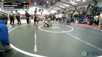 49 lbs Quarterfinal - Maculey Andrews, Raw Wrestling Club vs Haxen Gibson, Wolfpak Wrestling