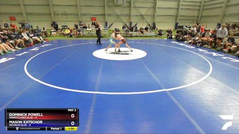 100 lbs Round 2 - Dominick Powell, Pennsylvania Blue vs Mason Katschor, Michigan Blue