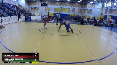 144 lbs Round 3 (8 Team) - Nathaniel Barrett, Attack WC vs Blake Walker, Team Barracuda