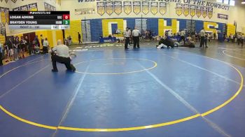 190 lbs Champ. Round 1 - Brayden Young, Harmony vs Logan Adkins, University (Orange City)