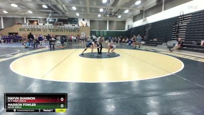 125 lbs Cons. Round 3 - Madison Fowler, Kelso (Girls) vs Mayvn Shannon, W. F. West (Girls)