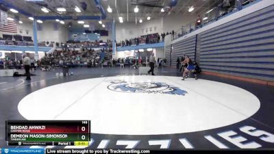 145 lbs Cons. Round 2 - Demeon Mason-Simonson, Timberline vs Behdad Ahwazi, Canyon Ridge