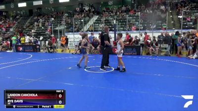 92 lbs Champ. Round 2 - Landon Canchola, PA vs Rye Davis, AR